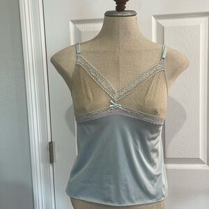 Vintage Warners sizzles lace camisole adjustable straps sheer cami women size 32